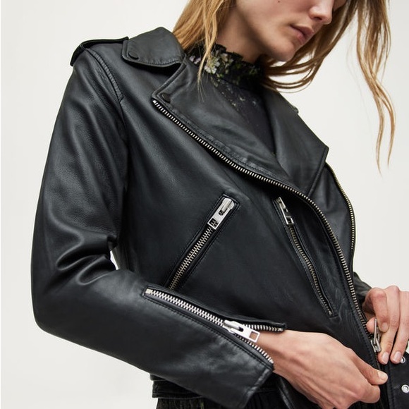 NWOT All Saints Balfern leather biker jacket 
Size US 4 - Picture 3 of 13